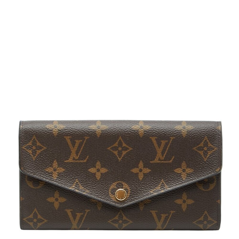 Louis Vuitton Monogram Portefeuille Sarah Long Wallet Brown Leather